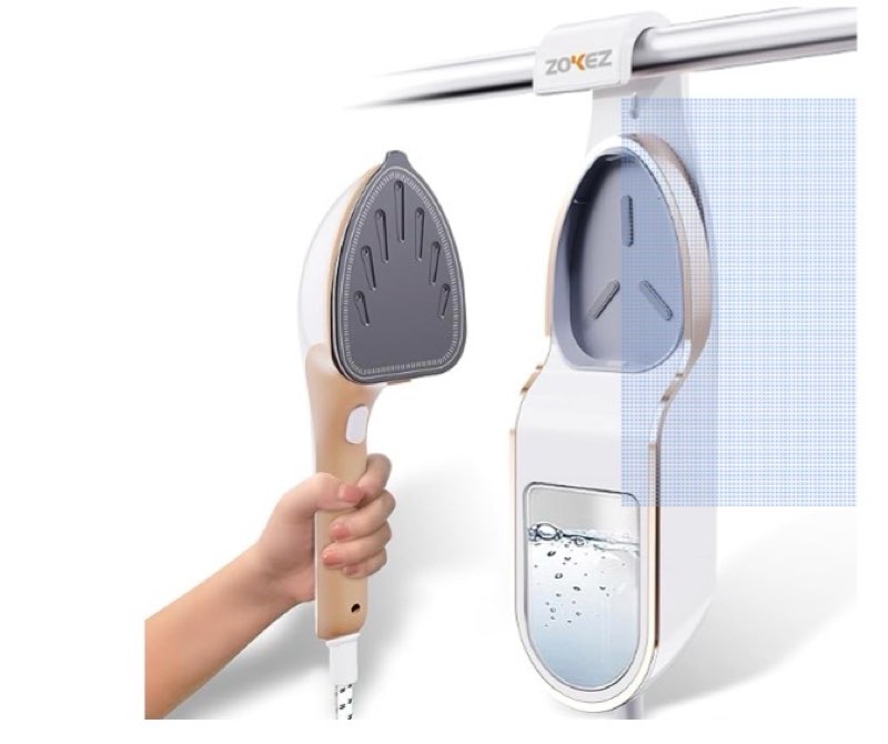 handheld steamer for clothes, 1500w extra large soleplate, 330ml detachable tank, 2-in-1 horizontal & vertical use, fabric wrinkles remover, no water leak and auto-off