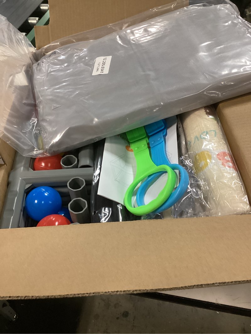 Condition photo showing New/Like New for Baby Playpen with Mat, 50x50 Inch Playpen with Mat Waterproof for Babies and Toddlers Play Pen Playards Safety Gate Fence Active Center Indoor Dark Grey + Mat 50x50 Inch