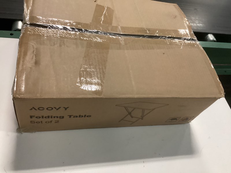 Condition photo showing New/Like New for foldable tv trays, small folding table, tv trays set of 2, tv dinner tray, side table for bed, couch, portable easy to move, white & gold