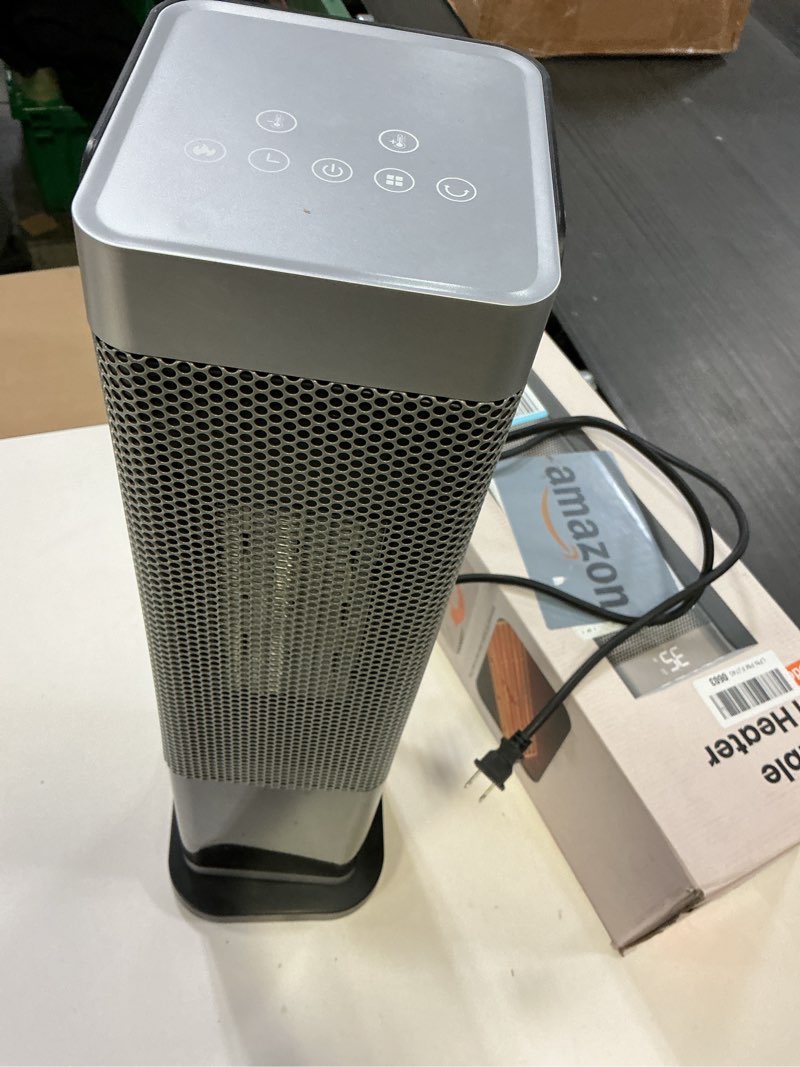 Condition photo showing As Is for Space Heaters for Indoor Use, 1500W PTC Ceramic Electric Heater with Thermostat, Room Temperature Display, 70° Oscillation, Remote Control, 12H Timer, Quiet Portable Heater for Office Bedroom