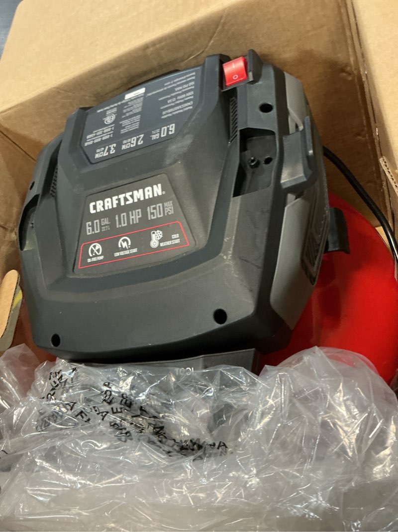Condition photo showing Good Condition for craftsman 6-gallon portable electric 150 psi pancake air compressor