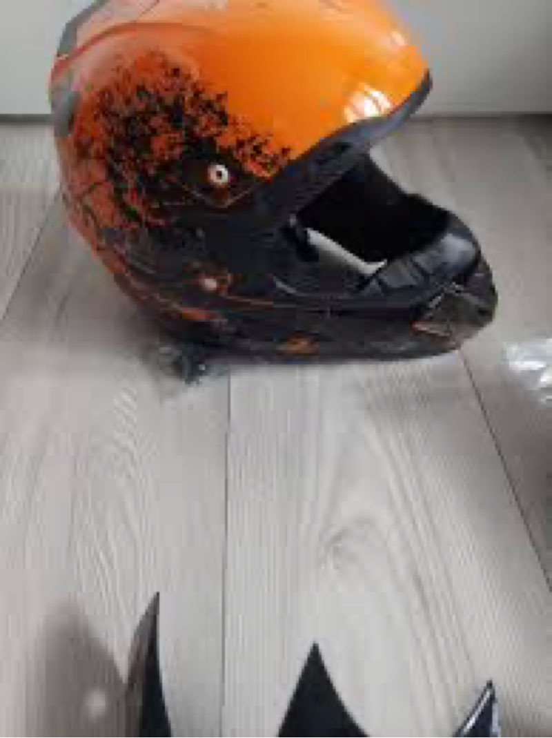 spark dirt bike helmets kids motorcycle helmet youth atv motocross full face men women off-road mountain bike helmet adult with(gloves goggles mask) dot approved 4pcs set large orange