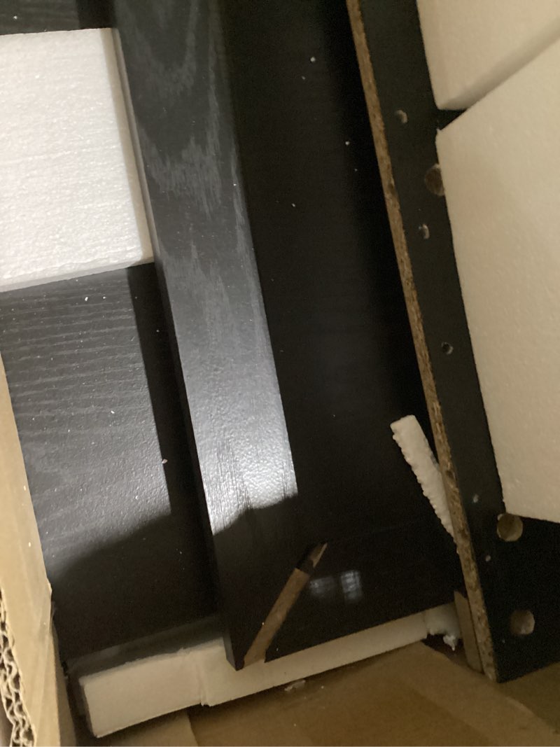 Condition photo showing As Is for possibly used 67\" electric fireplace with mantel and cabinets, stand for tvs up to 80\" with 23\" electric fireplace remote control for living room or bedroom