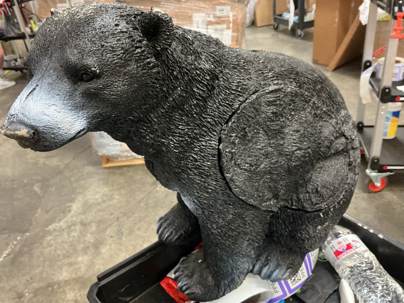 Condition photo showing As Is for archery targets 3d shooter black bear with replaceable core insert and ground stakes for targeting practice