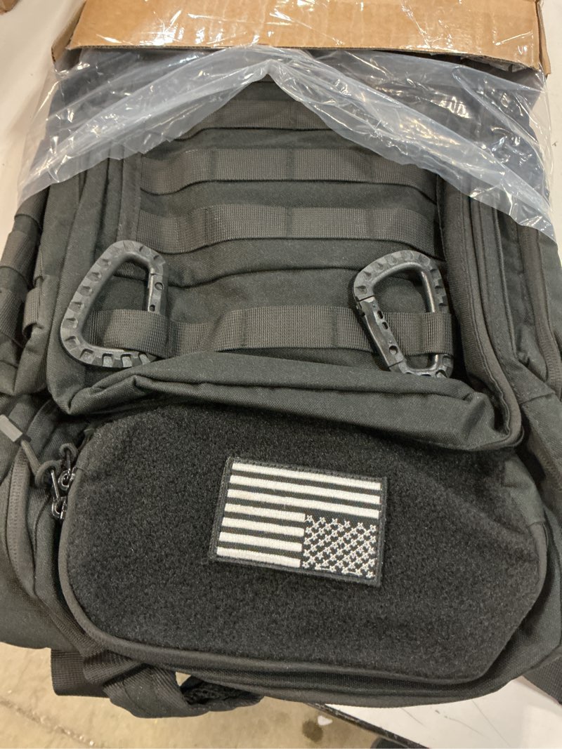 Condition photo showing Good Condition for dad diaper bag - molle-style military diaper backpack made of rugged 900d waterproof polyester with wider extra-long straps, pouch for dirty diapers, baby wipes dispenser & insulated bottle pockets black