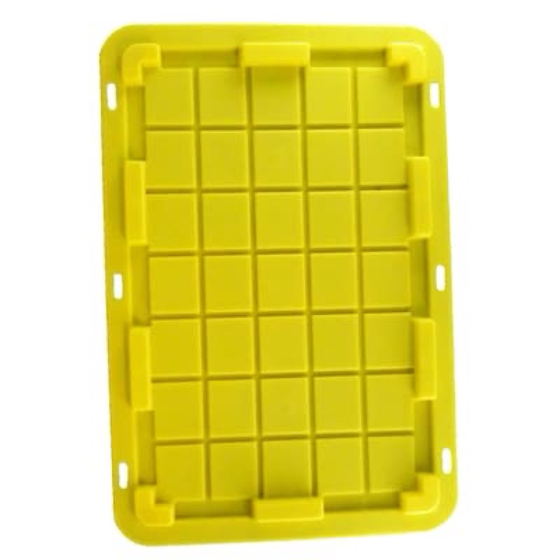 centrex plastics, llc 2 -pack large yellow heavy duty stackable lid with standard snap lid