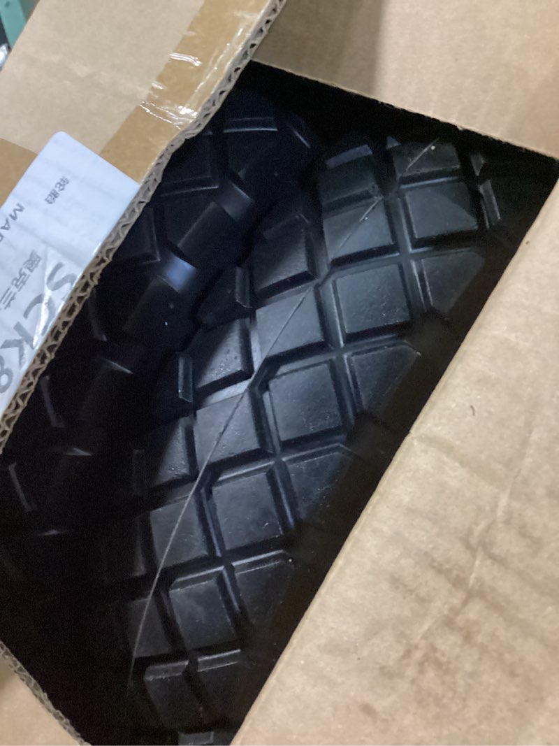 Condition photo showing Good Condition for 4.80/4.00-8" tire and wheel flat free 2 pcs, 16" solid wheelbarrow tire with 5/8" & 3/4" bearings,3"-7" centered hub, 14"-16" universal fit for hand truck/garden trailer/trolley/wagon black-white 2