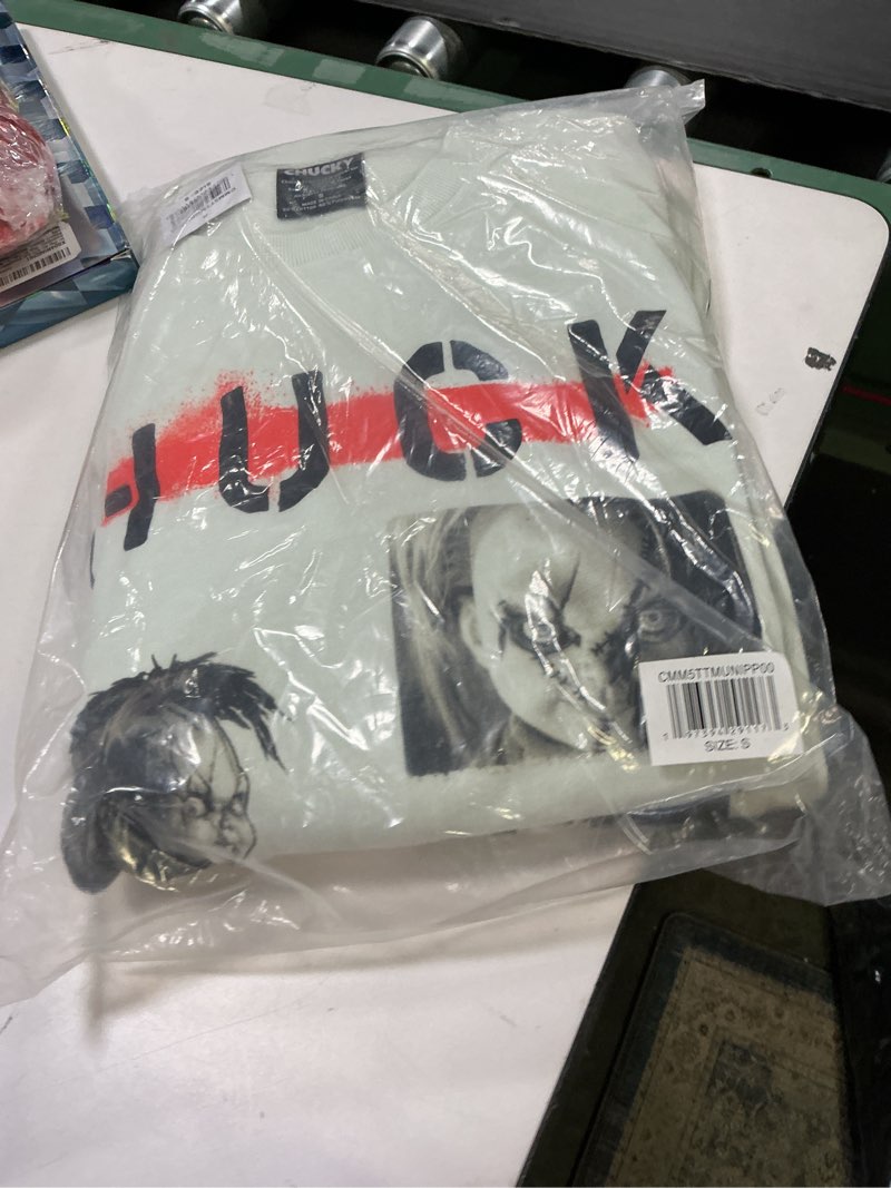 Condition photo showing Good Condition for Bioworld Chucky Wanna Play Adult Sweatshirt Jogger Pants Combo Set XX-Large Off-white