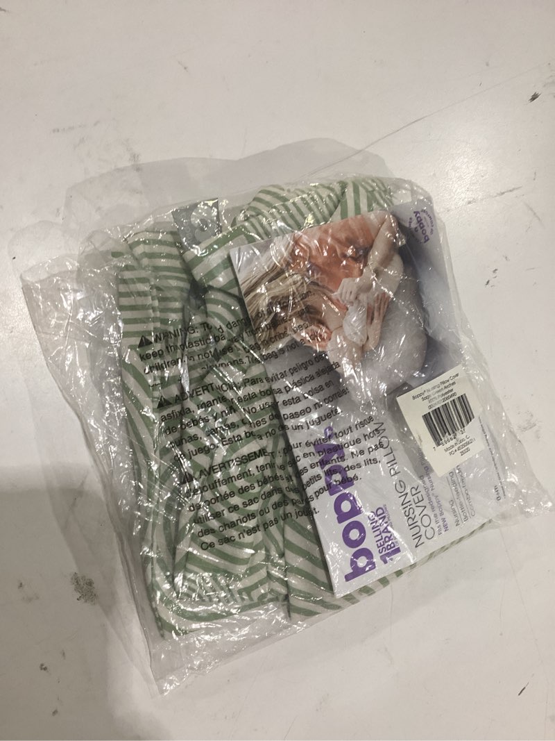 Condition photo showing Good Condition for boppy nursing pillow cover, sage green retro arches, single cover, easy-on slipcover with extra soft