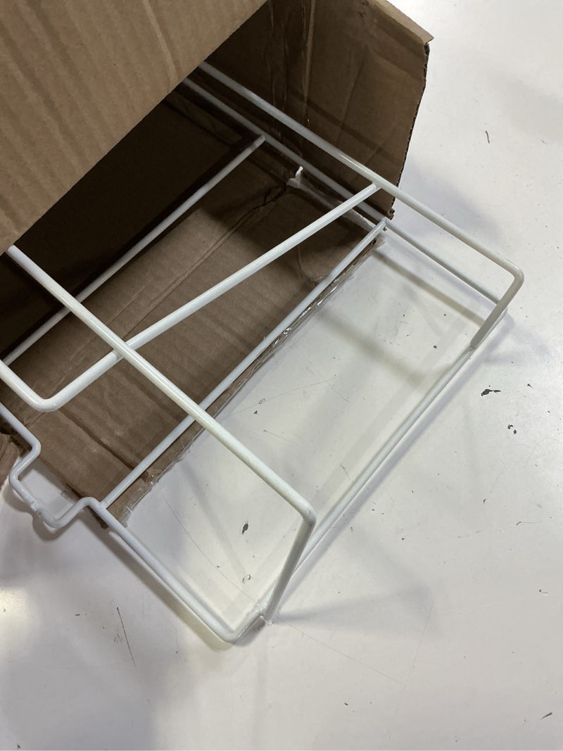 Condition photo showing As Is for storex metal shelf rack, fits 5 small book bins (bins sold separately), white (71151a01c) white small, rack only