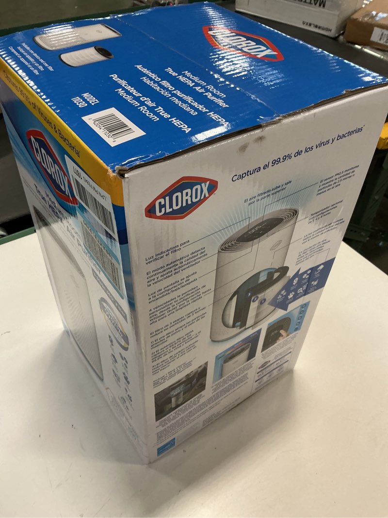 Condition photo showing New/Like New for Clorox Medium Room True HEPA Filter Air Purifier 11030 White: Energy Star Certified, 100-300 sq. ft., 6 Settings