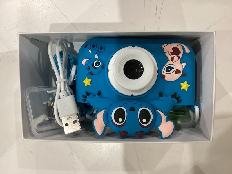 Condition photo showing As Is for Kids Camera with 32GB SD Card - 1080P HD Digital Selfie Video Camera for Boys & Girls Ages 3 4 5 6 7+ Portable Toddler Toy with Cartoon Design, Christmas Birthday Gifts Blue