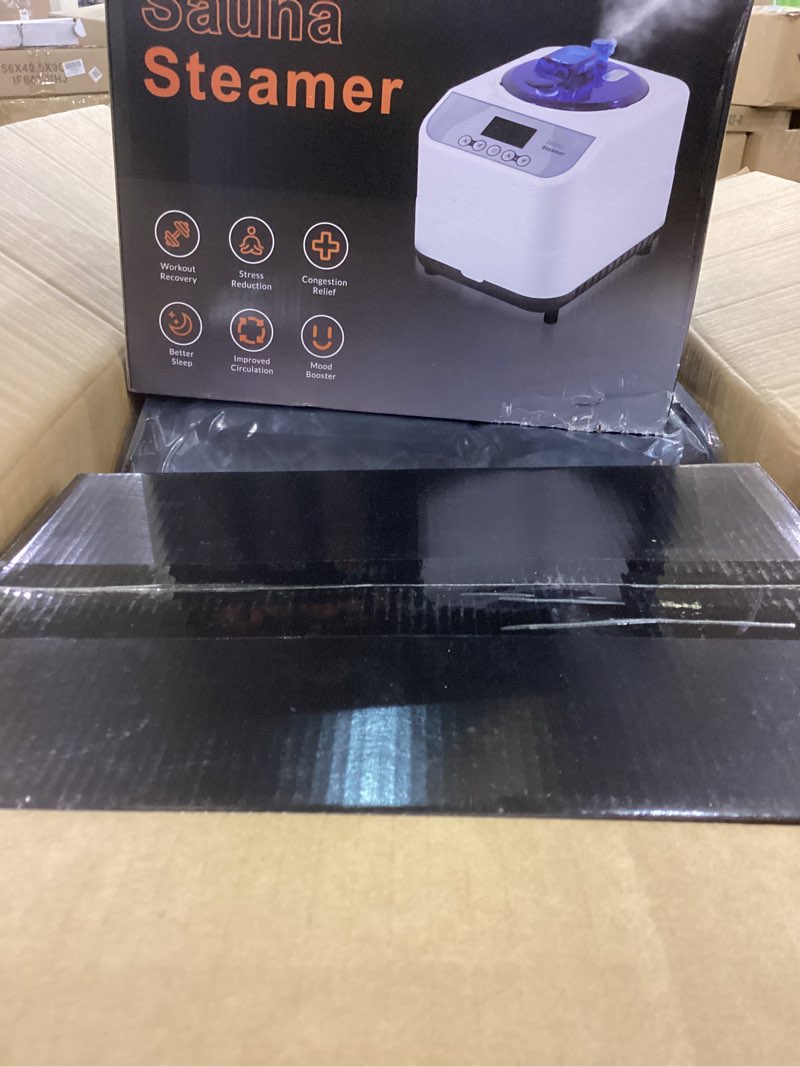Condition photo showing Good Condition for Upgraded 2 Person Sauna Portable Infrared Steam Sauna with 660nm Red Light Therapy Panel & 2X 3L 1300W Steamers, 2 Folding Chair, XXXL Sauna Box Sauna Tent Home Sauna, 72"x 50"x 36" XXXL Double Sauna