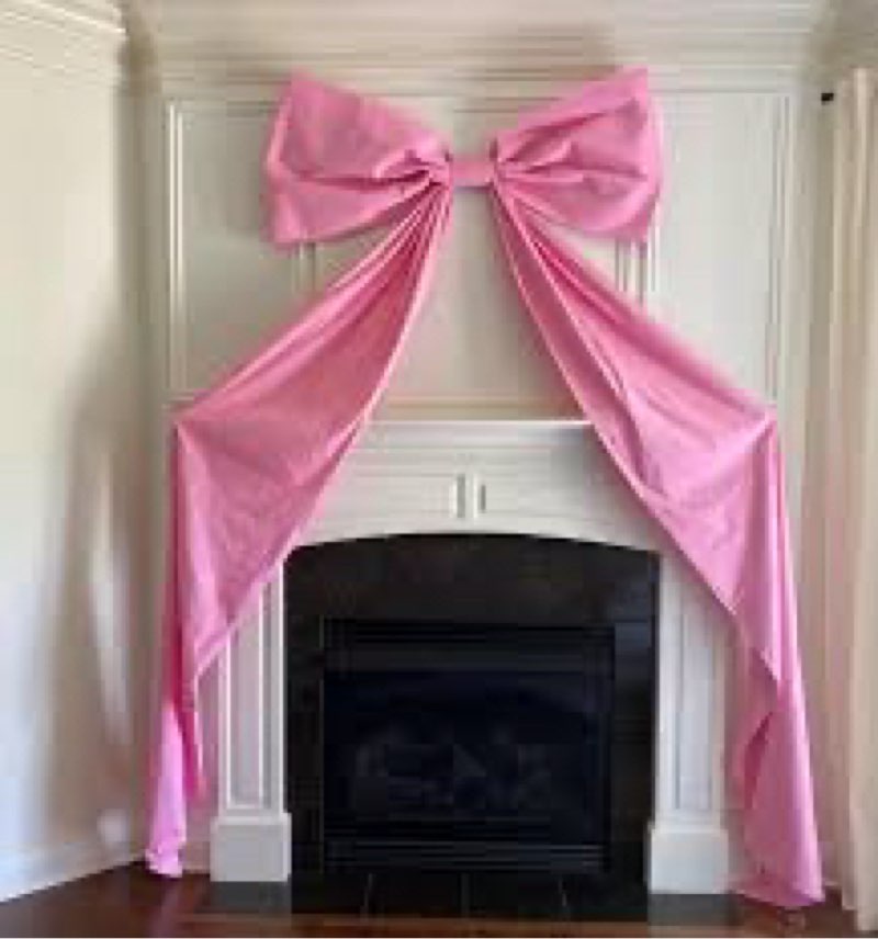 Yicentdp 1 Pack Giant Pink Bow Decor 34x 94 Inches Large Coquette Bow Satin Bow Backdrop for Wedding