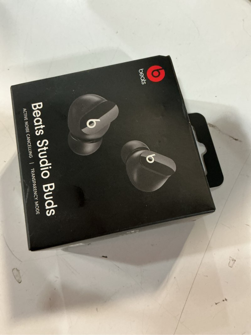 Condition photo showing New/Like New for Beats Studio Buds - True Wireless Noise Cancelling Earbuds - Compatible with Apple & Android, Built-in Microphone, IPX4 Rating, Sweat Resistant Earphones, Class 1 Bluetooth Headphones - Black Black Studio Buds Without AppleCare+