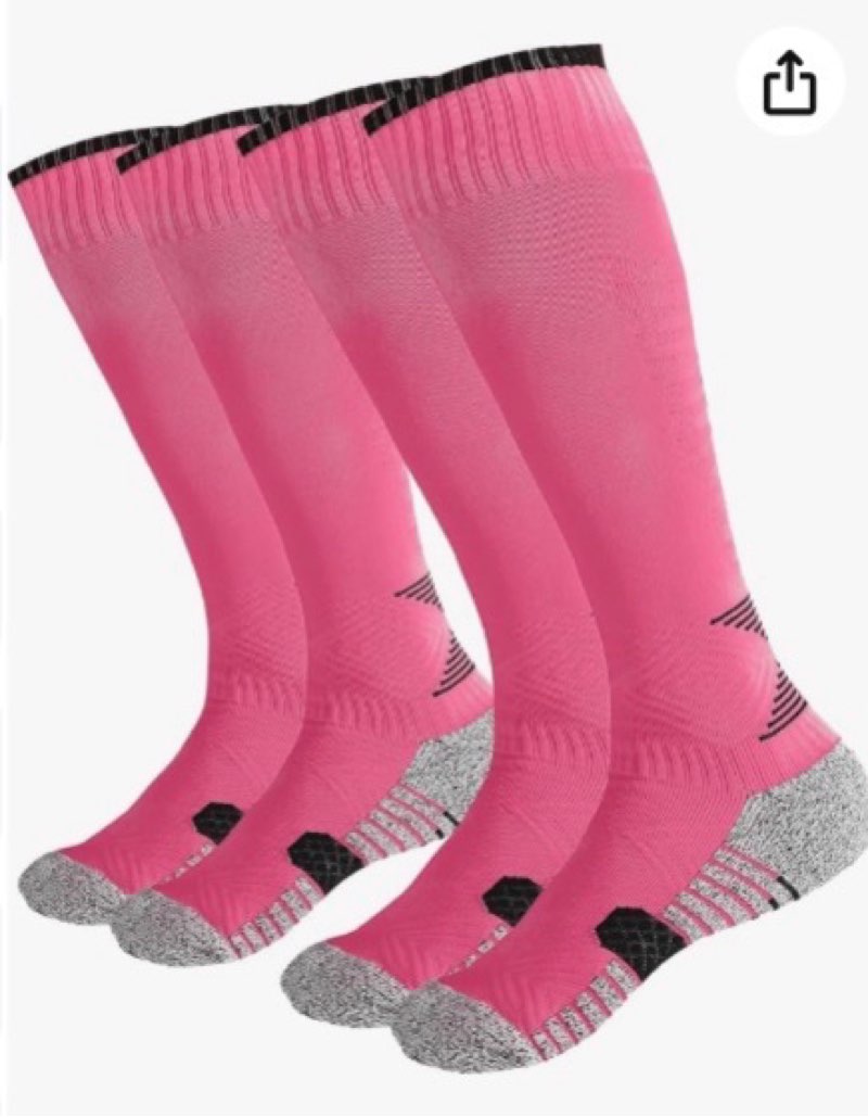 Size M YAGAXI Men's Baseball Soccer Softball Knee-High Socks - 2 Pairs Compression Multi-sport Tube Athletic Socks for Youth & Adult Medium pink