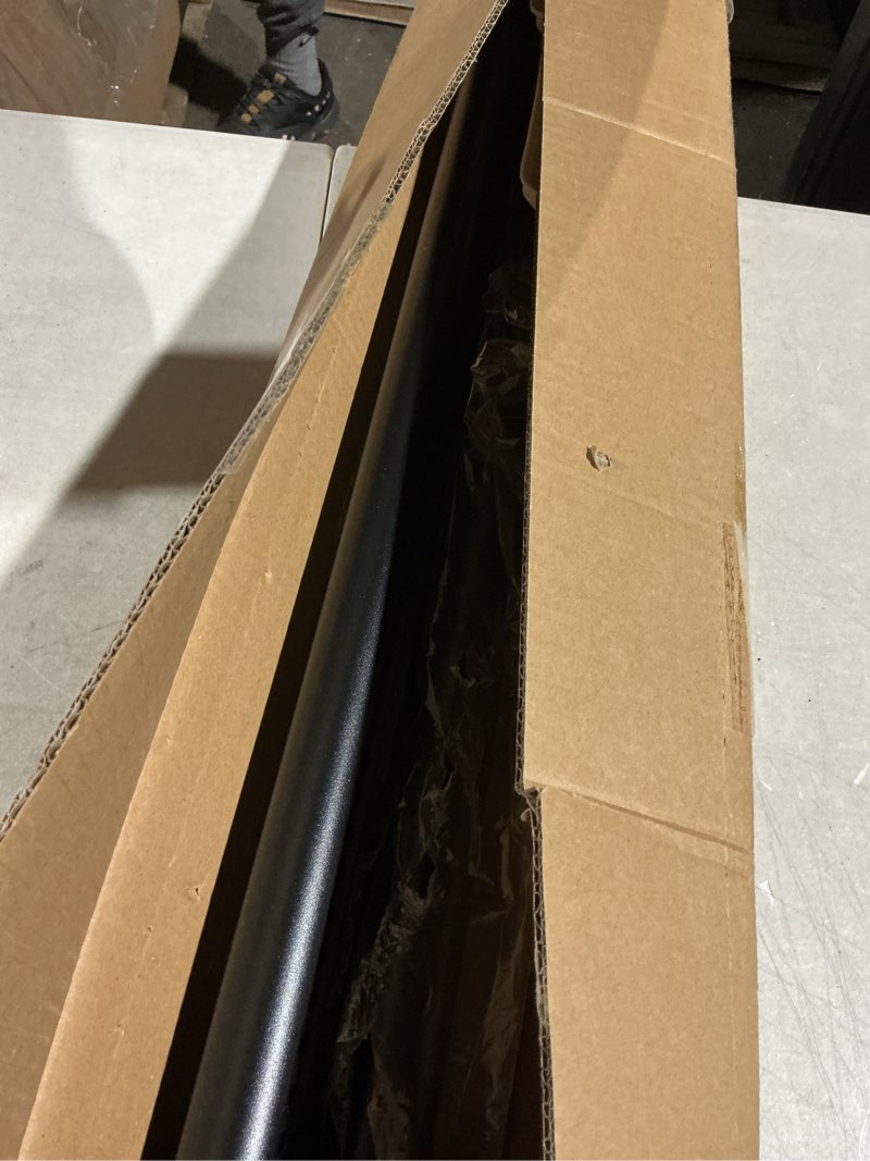 Condition photo showing As Is for Tension Curtain Rods No Drilling, Extra Long Tension Rod 41-139 Inch, Heavy Duty Shower Curtain Rod for Outdoor Patio Bathroom Windows Room Divider, Adjustable, Anti-Slip, No Rust, Black Black 41-139Inch