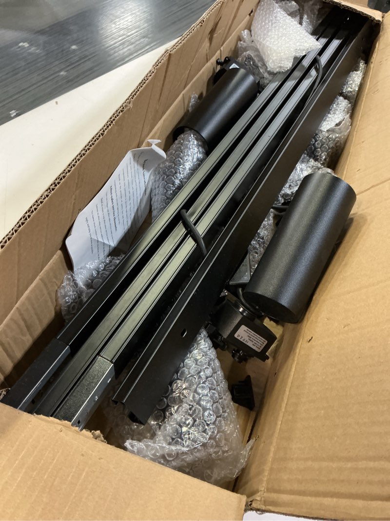 Condition photo showing As Is for Bravsekai Ultra-Bright Black H Type Track Lighting Kit 6000K Cool White, 12 Heads 20W 2400lm with 13