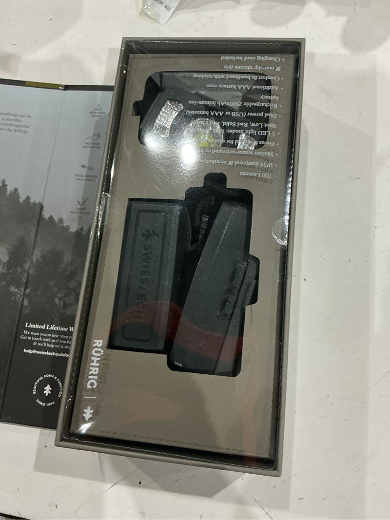 Condition photo showing Good Condition for swiss tech rechargeable led headlamp, ip54 weatherproof, drop resistant, motion activated, 700 lumen