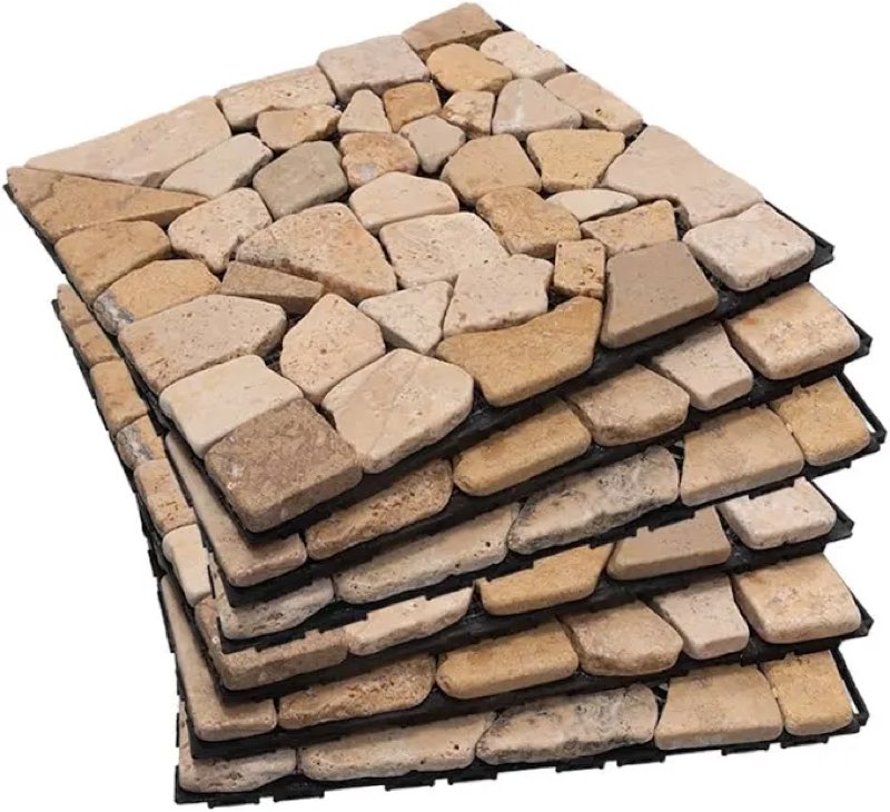 decking natural pebble interlocking floor patio tiles, indoor & outdoor interlocking tiles 12\"x12\" 6