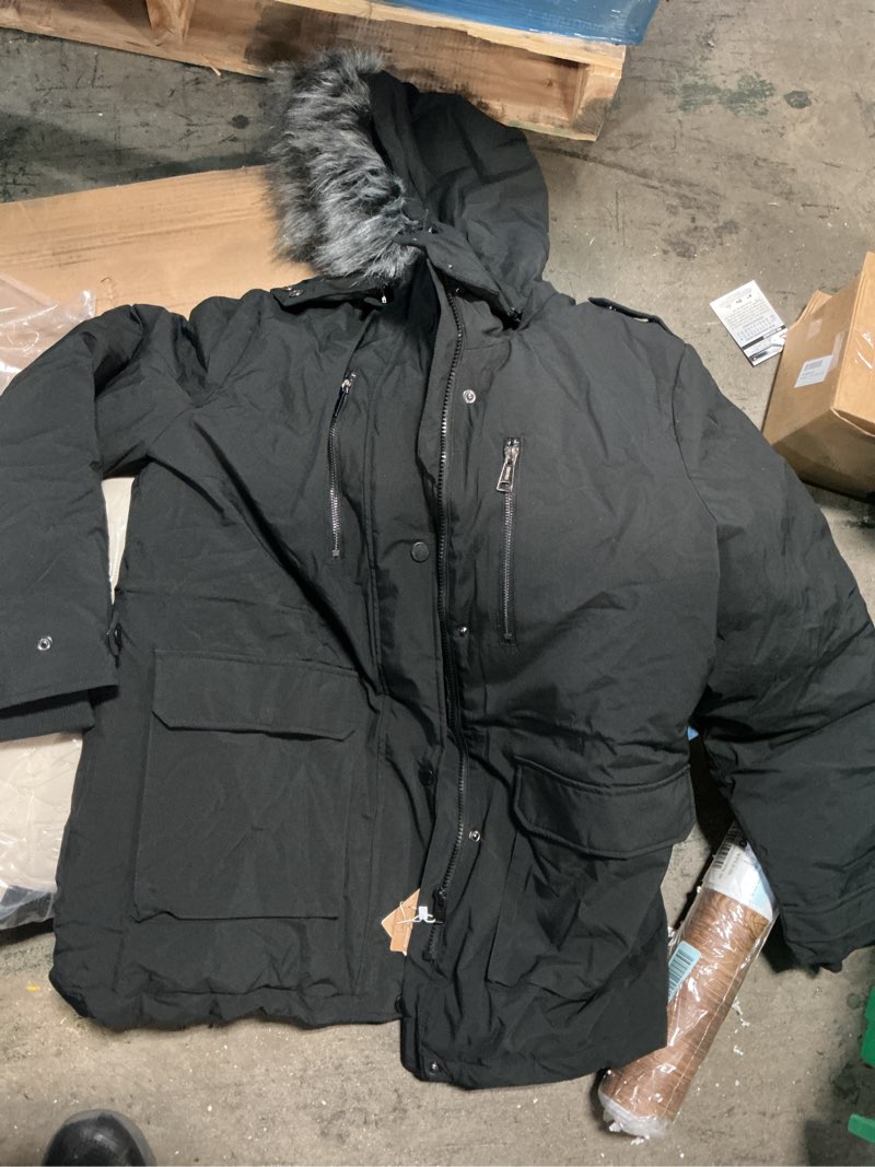 Condition photo showing As Is for wantdo women's long quilted winter coat thicken puffer jacket with faux fur hood