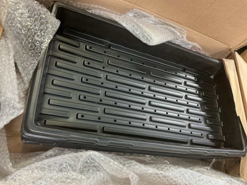Condition photo showing Good Condition for 18-pack 1020 seedling trays with holes - extra strength heavy duty,10" x 20", reusable 1020 nursery trays for seed germination, plant propagation, garden seed starter and microgreens 1020 - 18 pack with holes