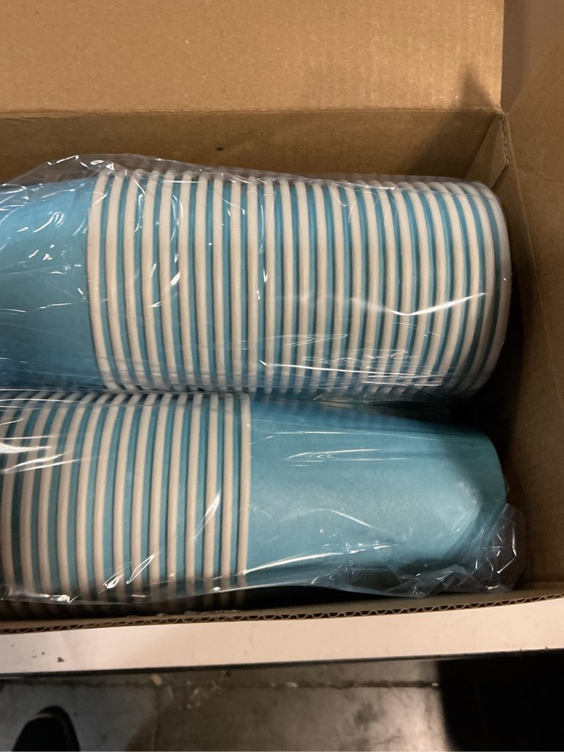 Condition photo showing New/Like New for DX DENGXUAN 400-Piece Blue Party Set,Disposable Paper Plates Cups Plastic Spoons and Fork Knives Blue Napkin,Suitable for 50 Guests,Disposable Party Tableware Set,Wedding Birthday Party.