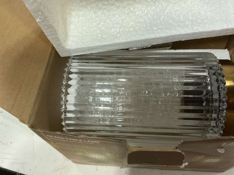 Condition photo showing New/Like New for battery operated lamp, cordless table lamp with timer, desk bedside lamps with led warm light, glass small table lamp for bedroom, bathroom, living room, home decor - transparent transparent 1