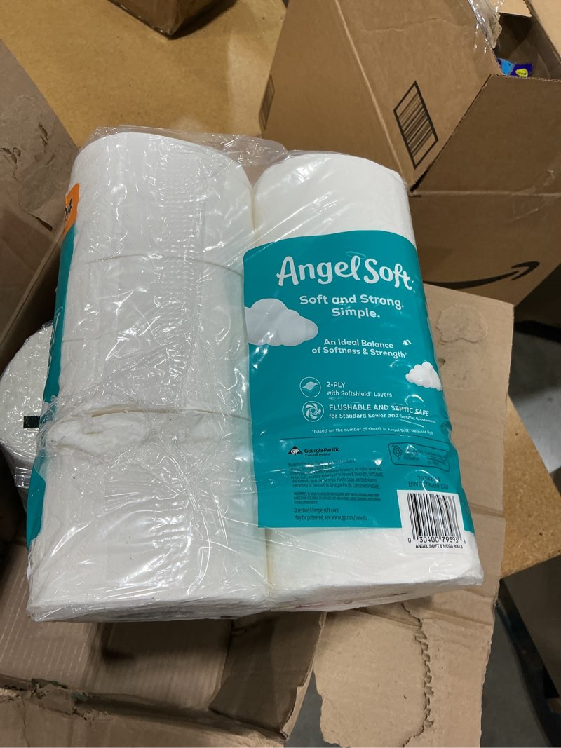 Condition photo showing As Is for 3 6 rolls-white 320 sheets per roll angle soft