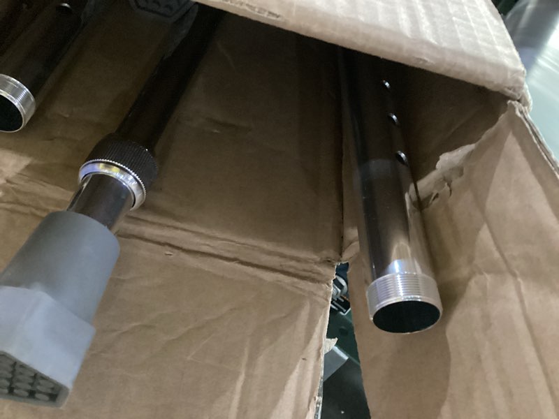 Condition photo showing As Is for medline walking forearm crutches  lightweight aluminum  250lb weight capacity  1 pair