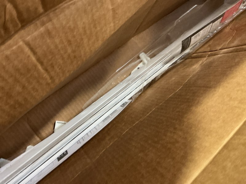Condition photo showing As Is for Prime-Line PL 7812 Aluminum Screen Frame Kit, 5/16 inch x 3/4 inch x 36 inch, White, Set of 1