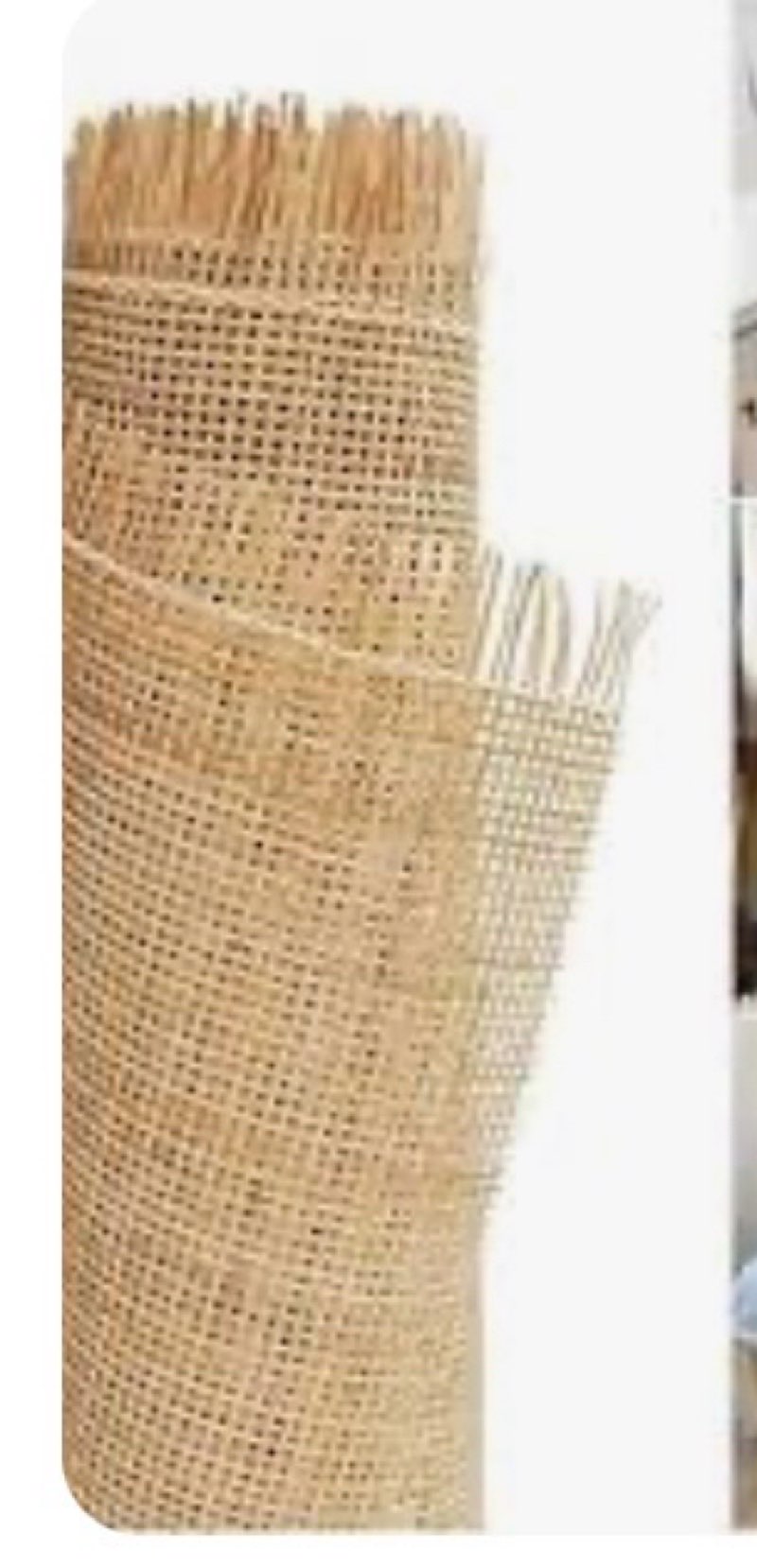 natural rattan cane webbing roll, commonly used for furniture restoration