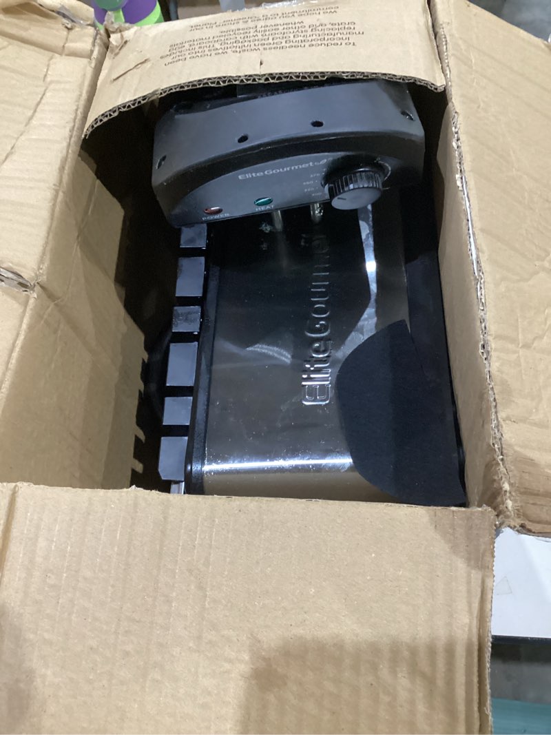 Condition photo showing As Is for Elite Gourmet Electric Deep Fryer, 4.5 Qt Total Oil Capacity (Dual 2-Qt Split Baskets), 1700 Watts, Stainless Steel, Separates Foods for Simultaneous Cooking, Stainless Steel 2 Baskets Stainless Steel and Black