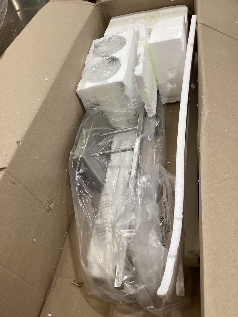 Condition photo showing As Is for melucee 4-light wall light fixtures brushed nickel bathroom vanity light with clear hammered glass shade, modern wall lamp for powder room bedroom porch (patent no.: us d963914 s) 4 lights brushed nickel