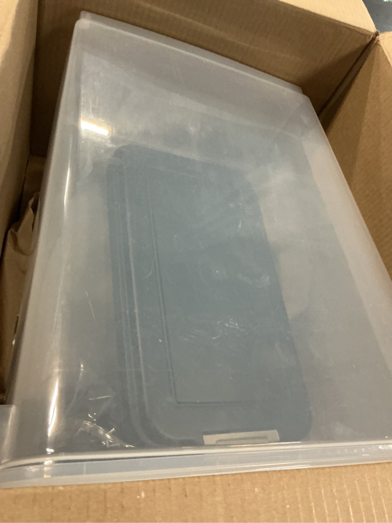 Condition photo showing Good Condition for iris usa dog food storage container 38 lb, airtight large pet food storage bin with wheels, for dog cat bird chicken food, holds up to 38 lbs, keep fresh, bpa free, made in usa, navy 38 lbs navy