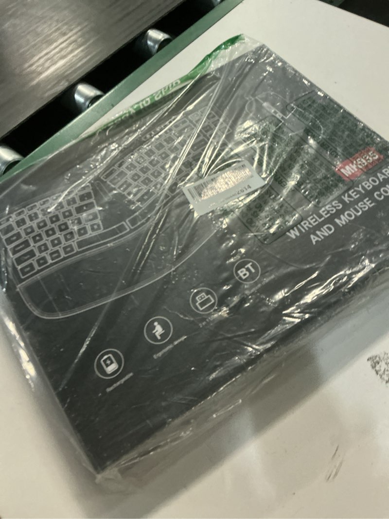 Condition photo showing New/Like New for Ergonomic Wireless Keyboard Mouse, Wave Key Bluetooth/2.4G Split Design Ergo Keyboard Mouse Combo with Cushioned Palm Rest, Multi-Device, Rechargeable, for Multi-OS, Windows/Mac/Android