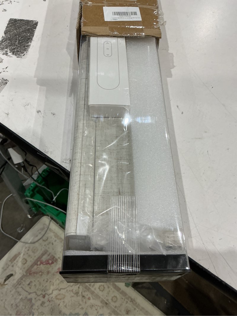 Condition photo showing Good Condition for no drill motorized blinds with remote, blackout automatic blinds with solar panel, cordless smart electric roller shades for windows, beige, 23½ x 72 beige 23½"wx72"h