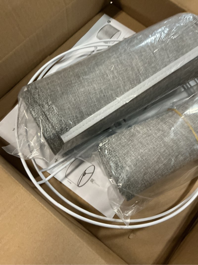 Condition photo showing Good Condition for patikil lamp shades for table lamps set of 2, 11.4" top x 12.6" bottom x 9.8" high drum lamp shades for floor lamps medium linen lampshade easy assembly for lamp replacement, gray 2 gray
