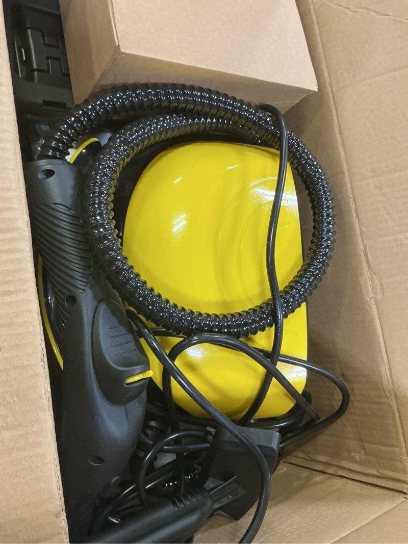 Condition photo showing As Is for Steam Cleaner, Multipurpose Powerful Steamer with 21 Accessories, 248°F High-Temperature Steam for Floors, Grout, Tiles, Carpet, Cars - Portable 1.08L Tank, Child Lock, Chemical-Free Cleaning (Yellow) Lemon yellow