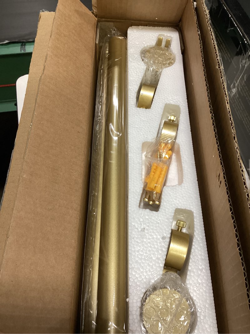 Condition photo showing New/Like New for yafex curtain rods 2 pack 32-118 inch, heavy duty 1 inch curtain rod, gold long adjustable window treatment rods,modern design, easy installation 32" to 118" - 2pack gold