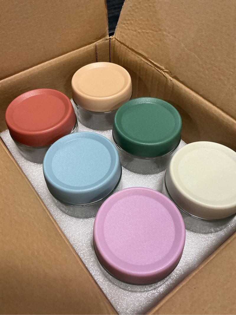 Condition photo showing Good Condition for artcochan overnight oats containers with lids 16 oz glass jars 6 pack glass mason jars with airtight lids, perfect for oats, yogurt, chia pudding, snack