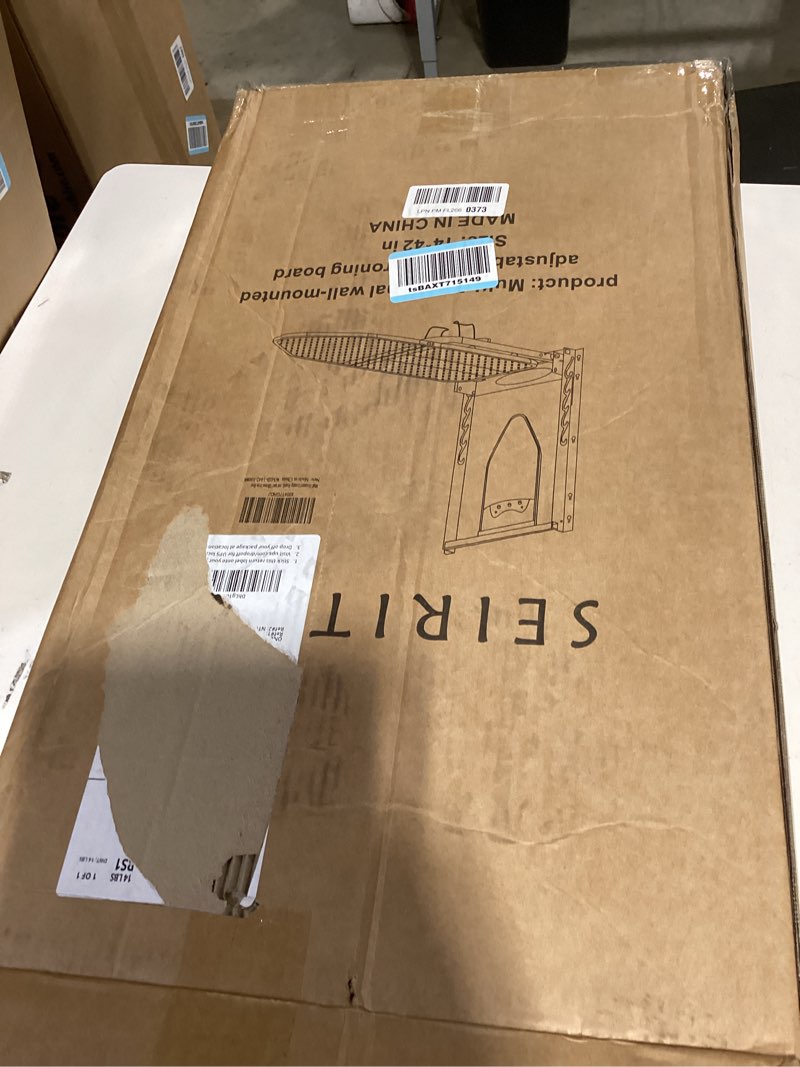 Condition photo showing New/Like New for seiritex wall mounted ironing board with iron holder, 42x14 compact mount foldable ironing board for small spaces, space saving with cotton fabric cover and silicone iron rest 14x42 inches