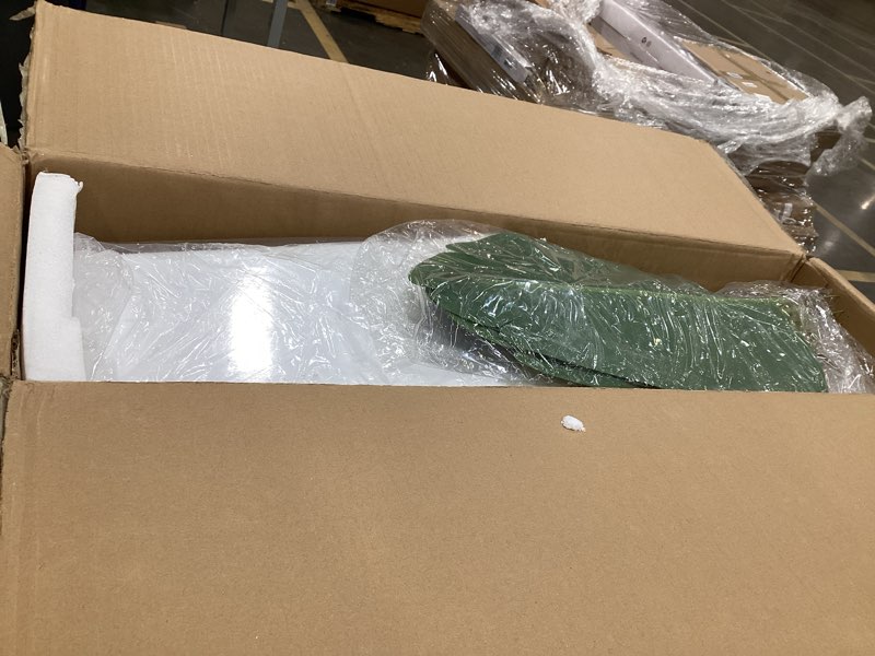 Condition photo showing New/Like New for Lifelike Bird of Paradise Artificial Plant 5ft Faux Banana Leaf Tree with White Tall Planter for Home Decor - Perfect Indoor Silk Floor Plant for Living Room, Office, and Bedroom Ambiance Enhancement Bird of Paradise Artificial Plant With White Pot 5ft