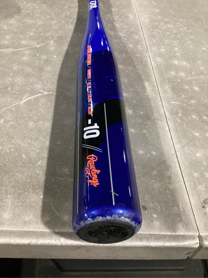 Condition photo showing As Is for rawlings | raptor youth baseball bat | usa | -10 drop | 2 1/4" barrel | 1 pc. aluminum 28 inch blue / orange