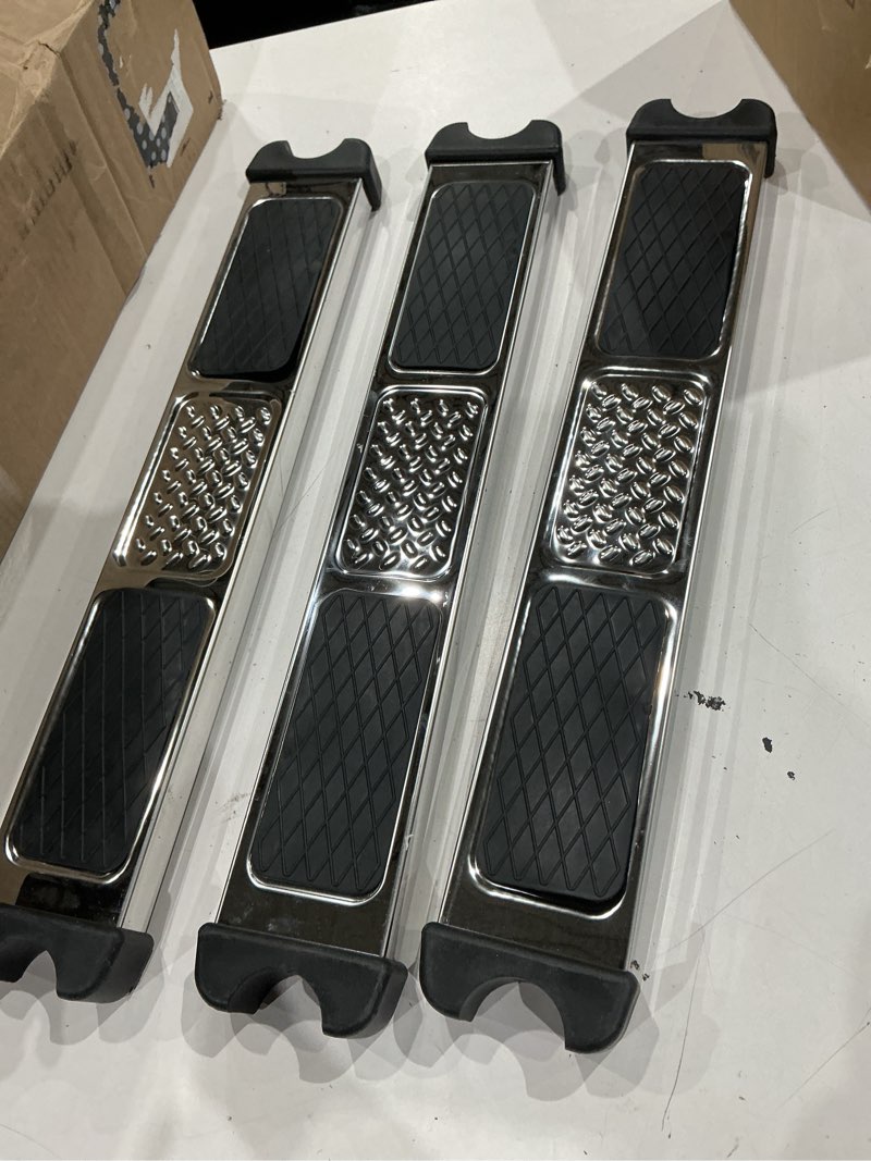 Condition photo showing As Is for 3 hydrotools 87906 swimming pool stainless steel replacement ladder rung steps