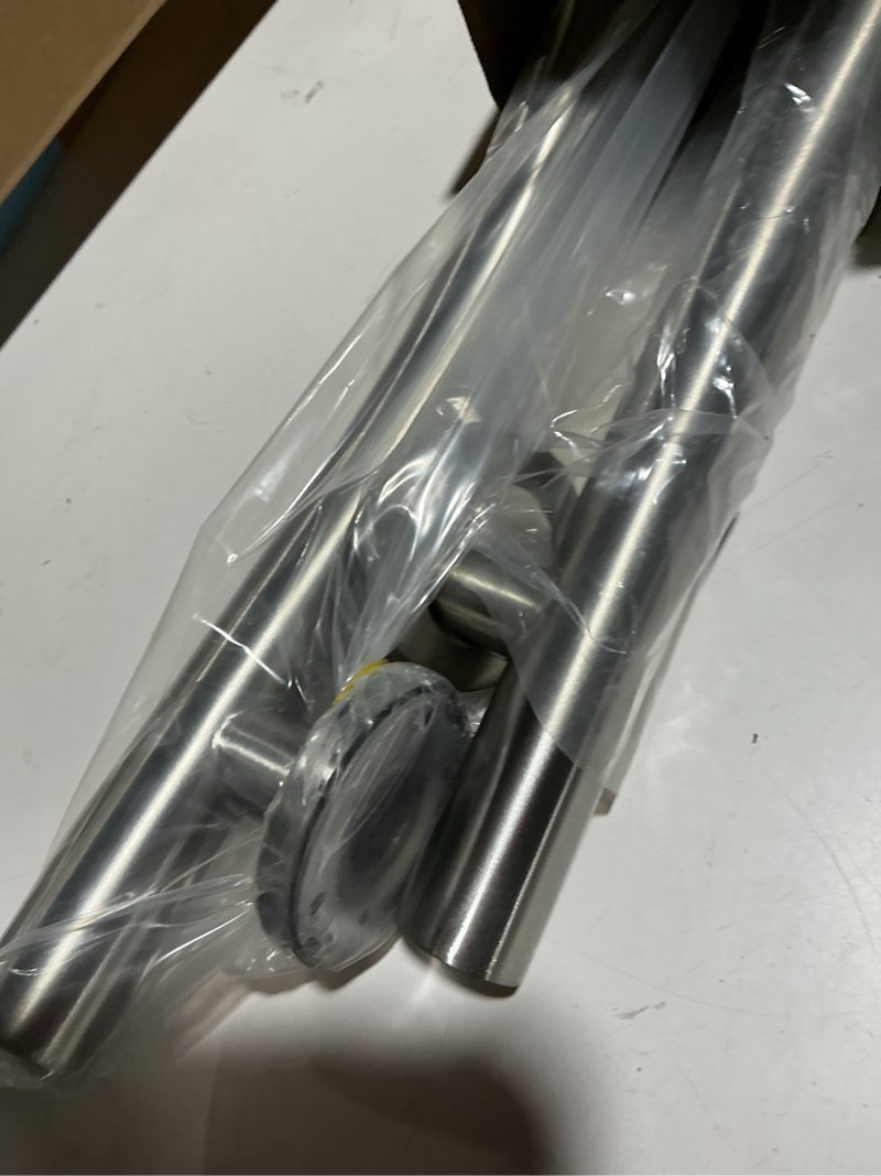 Condition photo showing Good Condition for handicap grab bars, wave shaped 2 pack 24 inch shower grab bar for seniors, 304 stainless steel ada grab bars for bathtubs and showers, safety shower handles for elderly, disabled (brushed nickel) 24 inch - 1.25 inch dia wave shaped brushed