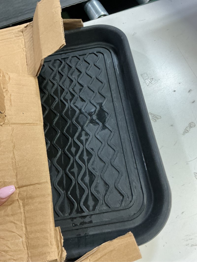 Condition photo showing As Is for Ottomanson Artificial Grass Puppy Potty Training Pad with Tray, 15" x 30" Reusable Pee Pad for Small Pets and Dogs A Black Tray/Grass Pet - 15" x 30"