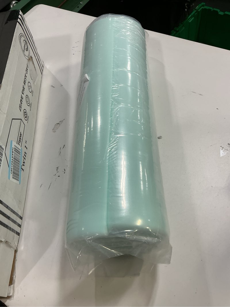 Condition photo showing New/Like New for ( only foam) Zayton 1-inch Convoluted Foam Mattress Topper with Egg Shell Design | Breathable, Soft, and Comfortable Bed Toppers for Back Pain, Orthopedic Support for Better Sleep, Twin, Green Twin-1\"