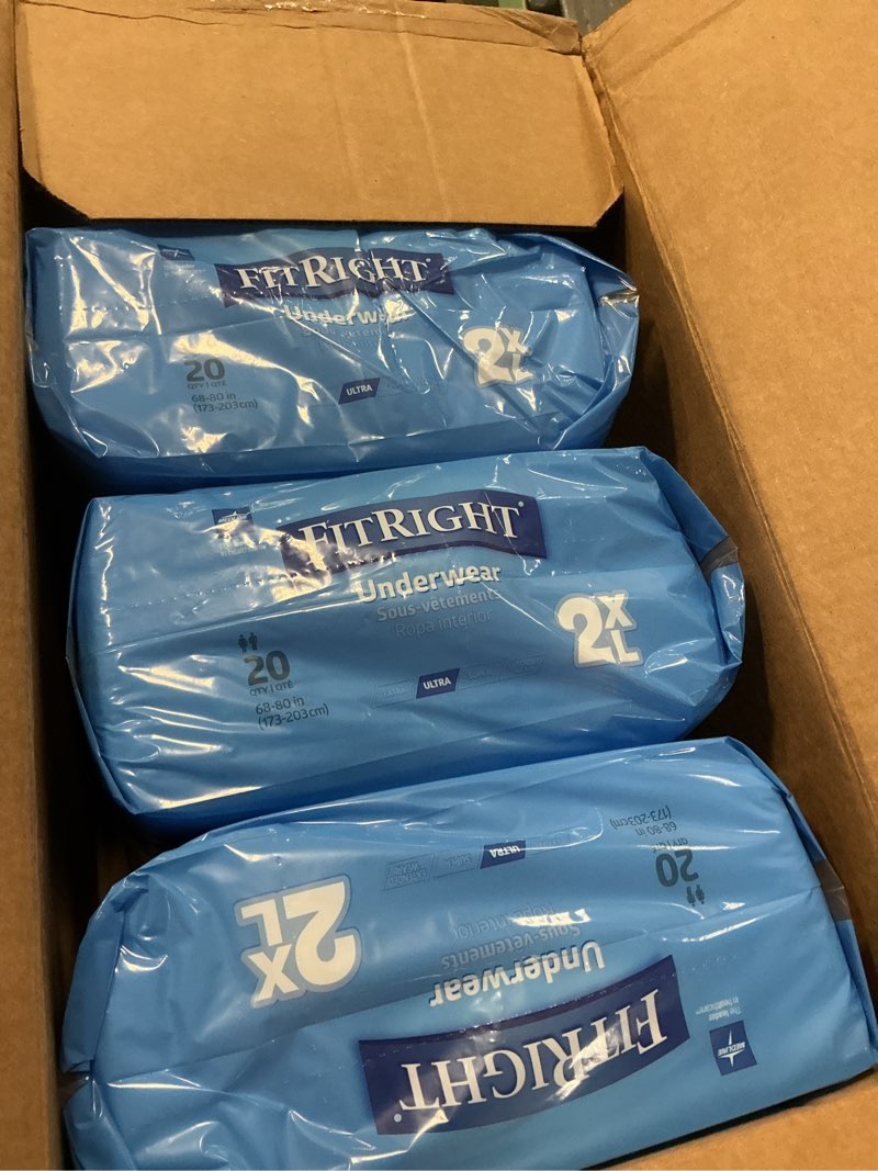 Condition photo showing New/Like New for Medline FitRight Adult Incontinence Underwear, Heavy Absorbency, XX-Large, 68-80 (80 Count)