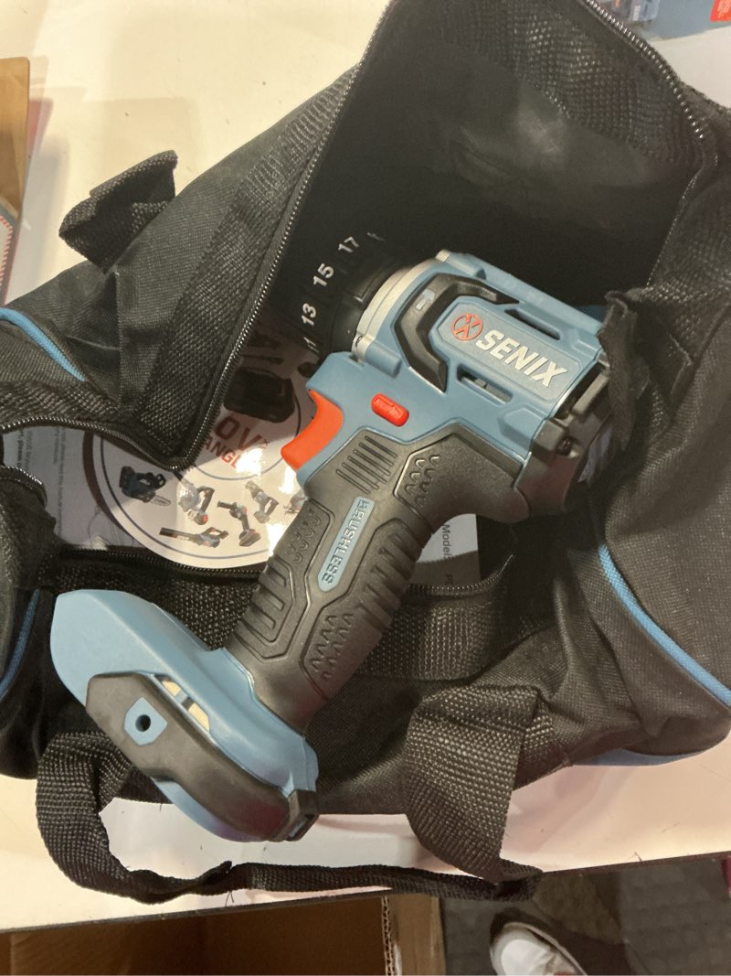 Condition photo showing New/Like New for senix x2 1/2-in 20-volt 2-amp variable brushless cordless hammer drill (1-battery and charger included)